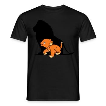 Niedlicher Löwe Schatten Tier Kinder Geschenk - Männer T-Shirt - Schwarz - Vorne - AI Model Male 178 light (178cm)