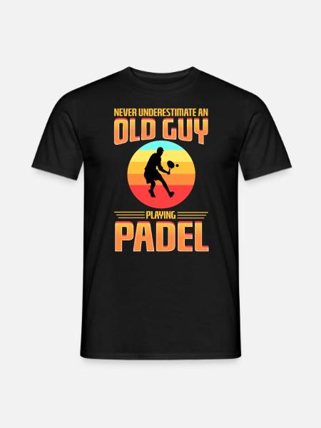 Unterschätze Niemals Einen Alten Mann, Der Padel - Männer T-Shirt - Schwarz