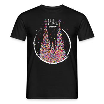 Cathédrale de Cologne Carnaval Carnaval Confetti Cadeau - T-shirt homme - noir - Devant - AI Model Male 178 light (178cm)