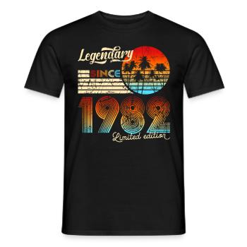 39th Birthday Gift Vintage Legendary Since 1982 - Männer T-Shirt - Schwarz - Vorne - AI Model Male 178 light (178cm)