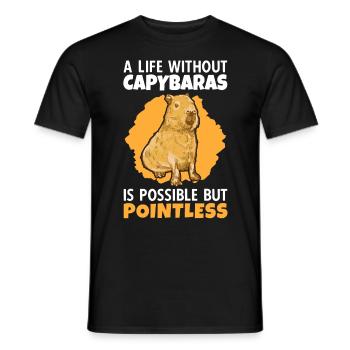 La vie sans Capybara Amérique du Sud Capybara Capybara - T-shirt homme - noir - Devant - AI Model Male 178 light (178cm)