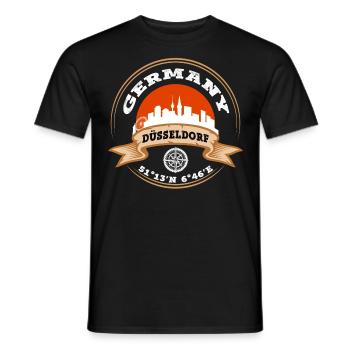 Düsseldorf Allemagne Ville Skyline Accueil Amour - T-shirt homme - noir - Devant - AI Model Male 178 light (178cm)
