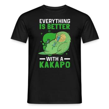 Better with Kakapo New Zealand flightless Kakapo - Men's T-Shirt - black - Front - AI Model Male 178 light (178cm)