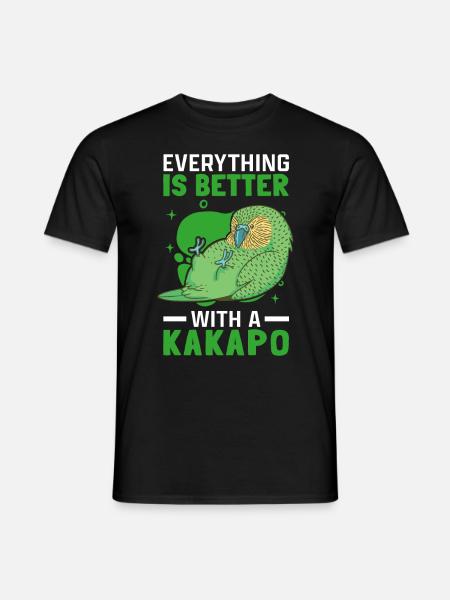 Besser mit Kakapo Neuseeland flugunfähiger Kakapo - Männer T-Shirt - Schwarz