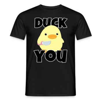 Duck you Ente Mit Messer Duck with Knife Meme Fun - Men's T-Shirt - black - Front - AI Model Male 178 light (178cm)