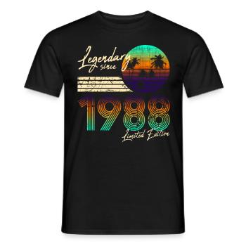 33rd Birthday Gift Legendary Since 1988 - Männer T-Shirt - Schwarz - Vorne - AI Model Male 178 light (178cm)