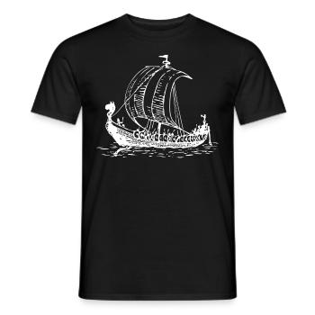 Viking Viking Ship Dragon Boat - Men's T-Shirt - black - Front - AI Model Male 178 light (178cm)