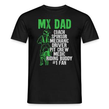 Dirt Bike Motorcross MX Ryttare - T-shirt herr - svart - Fram - AI Model Male 178 light (178cm)