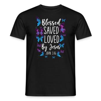 Christian Bible Verse Quote - Männer T-Shirt - Schwarz - Vorne - AI Model Male 178 light (178cm)