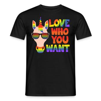 Schwul-Lesbisch LGBT Gemeinschaft Einhorn - Männer T-Shirt - Schwarz - Vorne - AI Model Male 178 light (178cm)