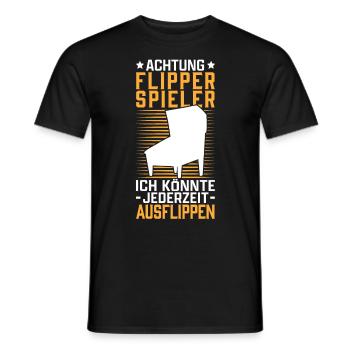 Flipper ausflippen Flipperautomat Pinball - Männer T-Shirt - Schwarz - Vorne - AI Model Male 178 light (178cm)