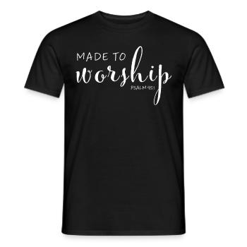 Worship Jesus Gott Lobpreis Bibelvers - Männer T-Shirt - Schwarz - Vorne - AI Model Male 178 light (178cm)