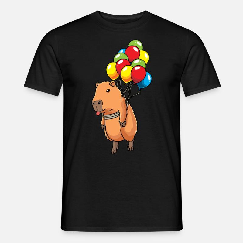 Capybara Capybara med ballonger Capybara - T-skjorte herre - svart