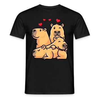 Capybara im Kawaii Stil Wasserschwein Mit Herzen - Männer T-Shirt - Schwarz - Vorne - AI Model Male 178 light (178cm)