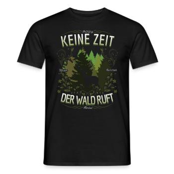 Pas de temps que la forêt appelle les cerfs la saison d’automne - T-shirt homme - noir - Devant - AI Model Male 178 light (178cm)