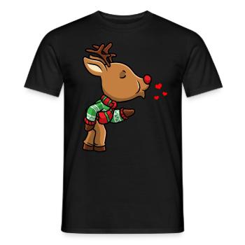 Rennes Noël Couple Noël Temps de Noël - T-shirt homme - noir - Devant - AI Model Male 178 light (178cm)