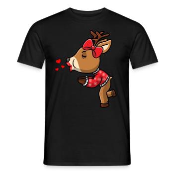Rennes Noël Couple Noël Temps de Noël - T-shirt homme - noir - Devant - AI Model Male 178 light (178cm)