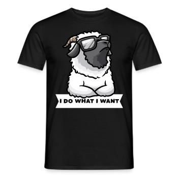 Stubborn Valais black-nosed sheep Sheep - Men's T-Shirt - black - Front - AI Model Male 178 light (178cm)