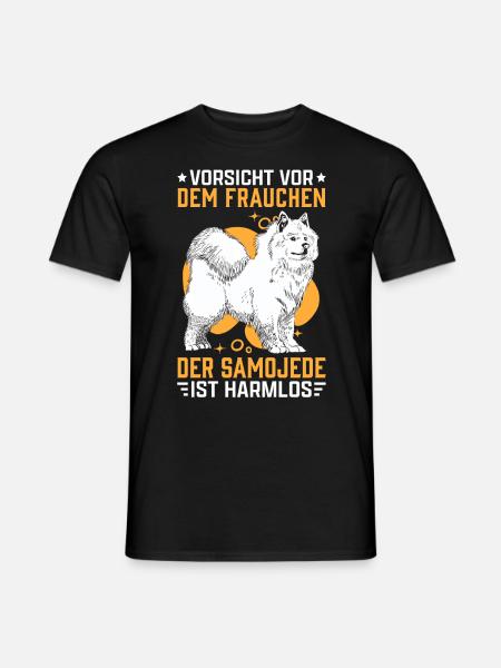 Samojede Frauchen Schlittenhund Samojedenspitz - Männer T-Shirt - Schwarz