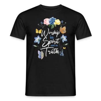 Christian Bible Verse Butterfly - Männer T-Shirt - Schwarz - Vorne - AI Model Male 178 light (178cm)