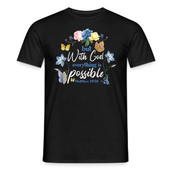 Christian Bible Verse Butterfly - Männer T-Shirt - Schwarz - Vorne - AI Model Male 178 light (178cm)
