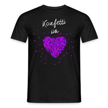Konfetti im Herzen Fasching Karneval Konfetti - Männer T-Shirt - Schwarz - Vorne - AI Model Male 178 light (178cm)