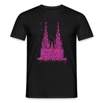 Cathédrale de Cologne Carnaval Carnaval Confettis Costume - T-shirt homme - noir - Devant - AI Model Male 178 light (178cm)
