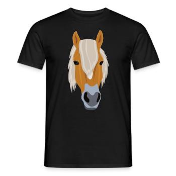 Haflinger Head Riding Pony Gift - Men's T-Shirt - black - Front - AI Model Male 178 light (178cm)