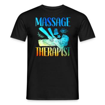 Massothérapeute agréé Thérapie - T-shirt homme - noir - Devant - AI Model Male 178 light (178cm)
