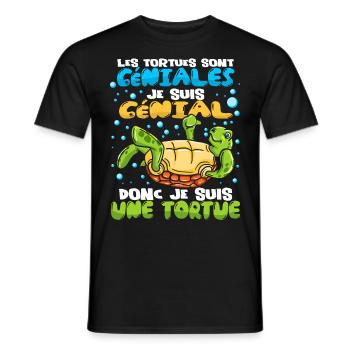 Tortues Je Suis Une Tortue - T-shirt homme - noir - Devant - AI Model Male 178 light (178cm)