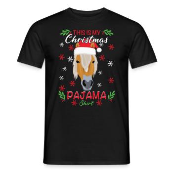 Haflinger Pferd This is my Christmas Pajama Shirt - Männer T-Shirt - Schwarz - Vorne - AI Model Male 178 light (178cm)