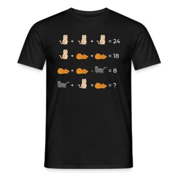 Cat Math Math Teacher Equations Gift - Men's T-Shirt - black - Front - AI Model Male 178 light (178cm)