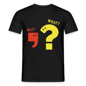 Komma Fragezeichen Grammatik Nerd Lehrer Geschenk - Männer T-Shirt - Schwarz - Vorne - AI Model Male 178 light (178cm)