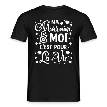 Marraine Filleule Filleul - T-shirt homme - noir - Devant - AI Model Male 178 light (178cm)