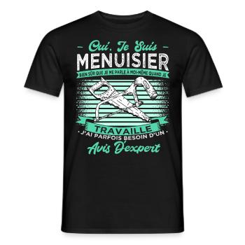 Menuisier Humour - T-shirt homme - noir - Devant - AI Model Male 178 light (178cm)