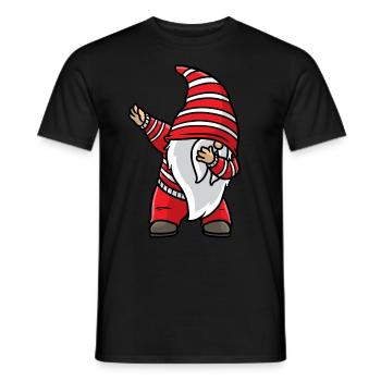 Christmas Dabbing Gnom Xmas Holiday Santa Gnom - Men's T-Shirt - black - Front - AI Model Male 178 light (178cm)