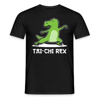 T-Rex Tai Chi Shadow Boxer Shadow Boxing - T-shirt homme - noir - Devant - AI Model Male 178 light (178cm)