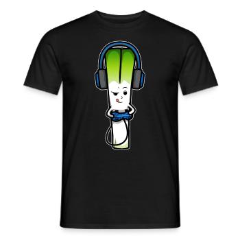 Leek Gambler Gamer Contrôleur de jeu vidéo - T-shirt homme - noir - Devant - AI Model Male 178 light (178cm)