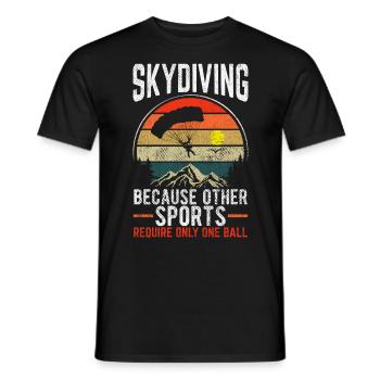 Parachutisme car d’autres sports ne nécessitent que 1 - T-shirt homme - noir - Devant - AI Model Male 178 light (178cm)