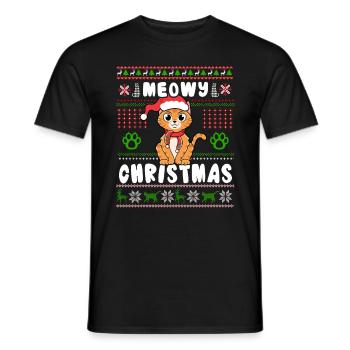 Chat mignon de Noël laid à Noël - T-shirt homme - noir - Devant - AI Model Male 178 light (178cm)