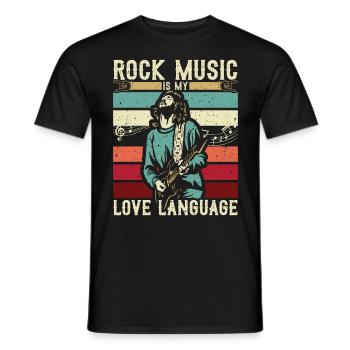 Electric Guitar Guitarist Rock Music Lovers - Men's T-Shirt - black - Front - AI Model Male 178 light (178cm)