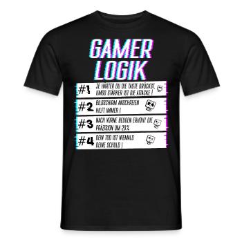 Logique de joueur lors du jeu Joueur de jeu Joueur joueur - T-shirt homme - noir - Devant - AI Model Male 178 light (178cm)