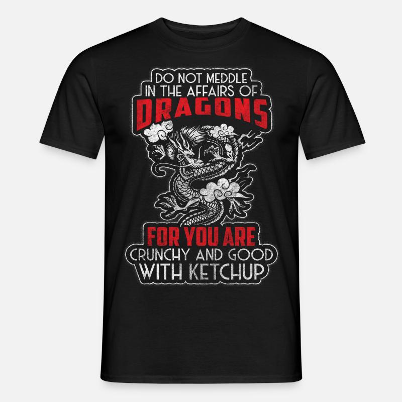 Drache Drachenschuppen Eis Eisdrache - Männer T-Shirt - Schwarz