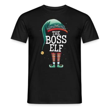 The Boss Elf The Boss Elf Christmas Gift - Men's T-Shirt - black - Front - AI Model Male 178 light (178cm)