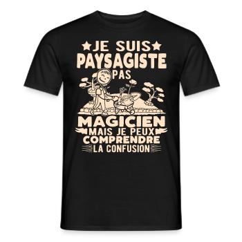 Drôle Paysagiste Paysage Jardinier Paysagiste - T-shirt homme - noir - Devant - AI Model Male 178 light (178cm)