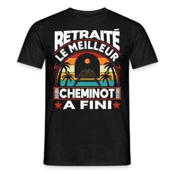 Retraitée Cheminot Conducteur De Train Cheminot - T-shirt homme - noir - Devant - AI Model Male 178 light (178cm)