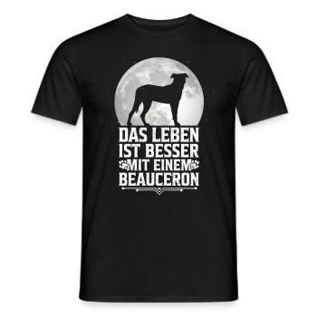 Leben ist besser mit Beauceron Beauce Shepherd - Männer T-Shirt - Schwarz - Vorne - AI Model Male 178 light (178cm)
