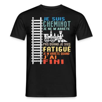 Cheminot Chemin De Fer Conducteur De Train - T-shirt homme - noir - Devant - AI Model Male 178 light (178cm)