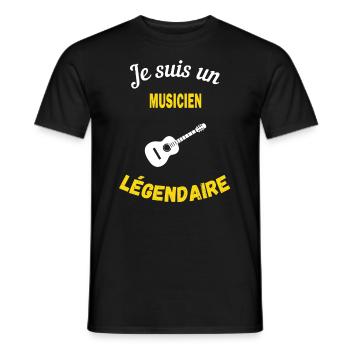 Je suis un Légendaire musicien - T-shirt homme - noir - Devant - AI Model Male 178 light (178cm)