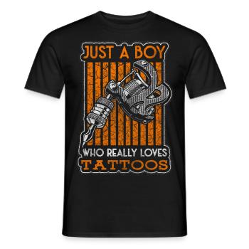 Tattoo Artist Tattoos Rockabilly Inked - Men's T-Shirt - black - Front - AI Model Male 178 light (178cm)